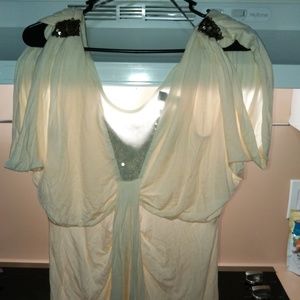 Buckle Ivory Low Cut Blouse